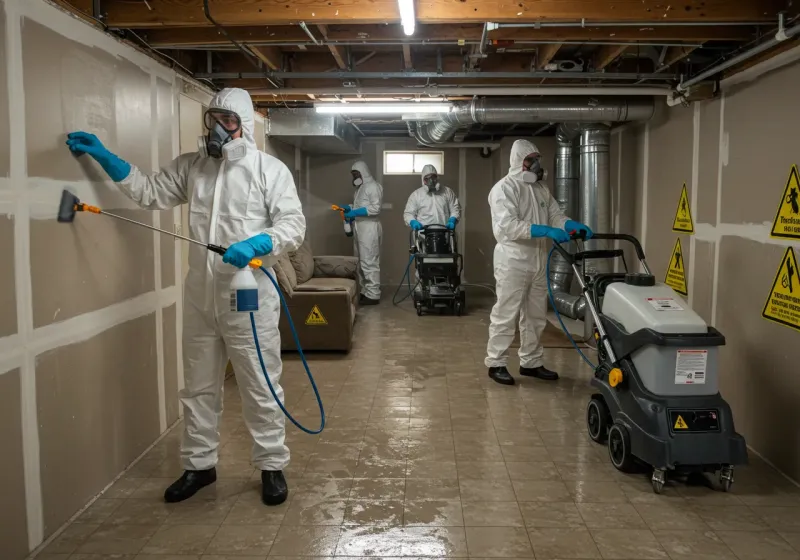 Basement Moisture Removal and Structural Drying process in East Cleveland, TN